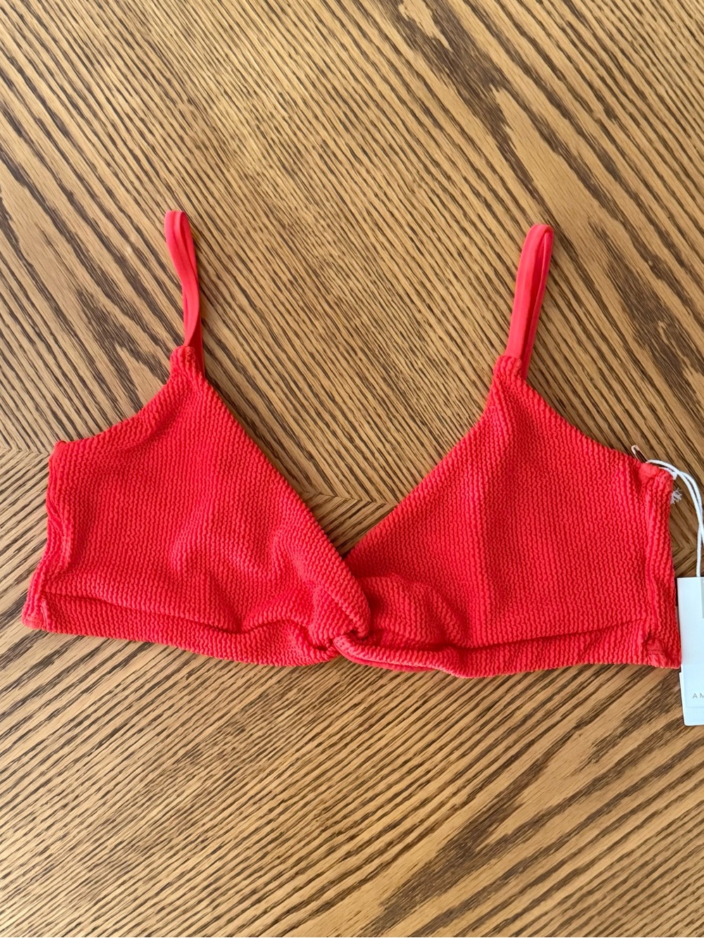 GOOD AMERICAN Always Fits Twist Bikini Top - Bright Poppy